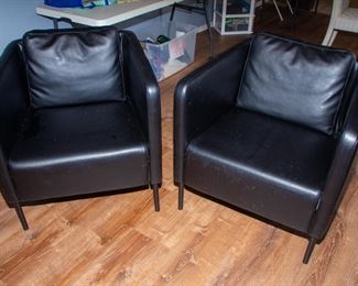 Leather chairs (x2)