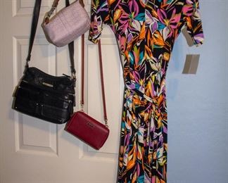 Purses and colorful dress