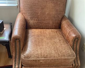 beautiful distressed leather recliner