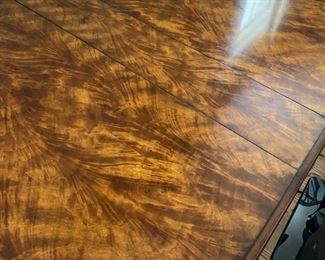 Antique Hamilton Alexander drop leaf dining table. Brass detail including wheels. 