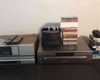 Home Video Audio Lot  CDs, Zenith VHS, Sony DVD  VHS, JVC Disk Player