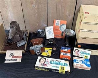 Vintage Cameras And Slide Protector