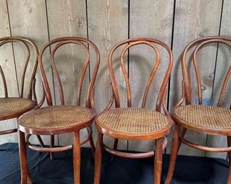 Four Cane Bottom Chairs