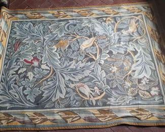 Large French Floral Bird Ornate Tapestry