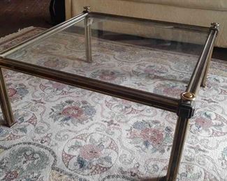 Gold Glass MCM Style Coffee Table