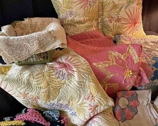 Vintage Quilts, Linens And Other