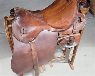 WWII Calvary saddle with saber