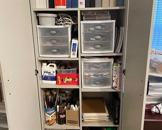 Painting supplies, brushes, books on how-to