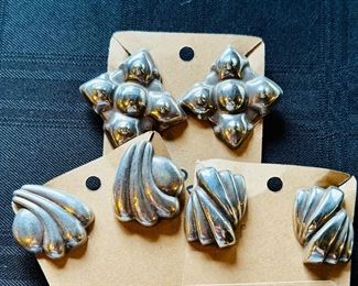 Vintage silver clip earrings