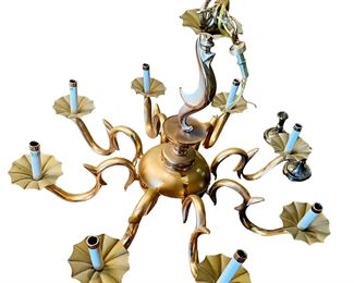 8 arm brass chandelier