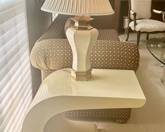 Lacquered waterfall side table in the style of Karl Springer