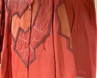Norma Canada vintage leather ensemble.  Leather jacket, skirt, pants