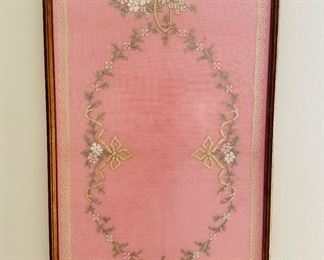 Antique framed lace embroidery