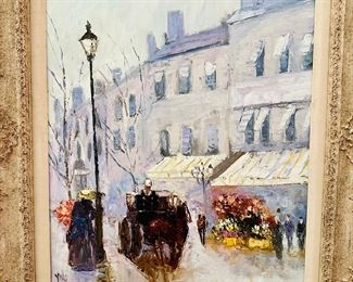 Yolanda Rizzeto (Peruvian b.1948) street scene.  Signed lower left.