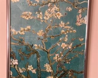 Lower Level:  The third  Van Gogh poster (26" x 38") is a reproduction of his almond tree painting in the Amsterdam museum.