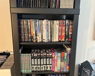 Lower Level:  Here are just some of the many DVDs and VHS tapes in Russian.  Nearby are also CDs.