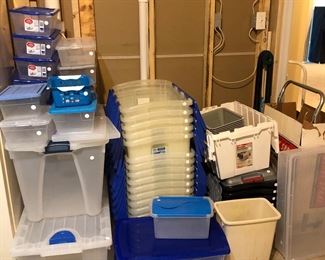 Lower Level-Storage Room:  Plastic tubs are always handy for sorting and storing items.  We have the size you need.