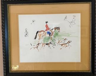 Marie Paulette Lagosse pen and ink equestrian drawings