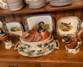 Fitz and Floyd pheasant serving pieces