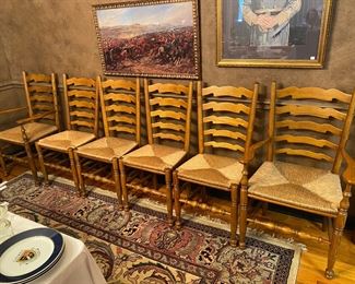Set of 6 dining chairs, 2 armchairs and 4 side chairs