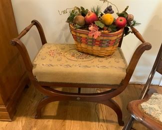 Antique needlepoint upholstery chair
