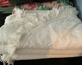 Vintage chenille and matelasse spreads
