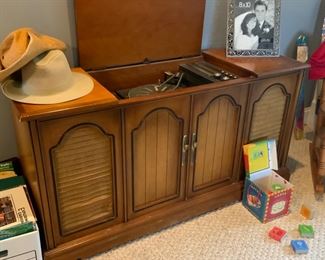 Vintage stereo record turntable 