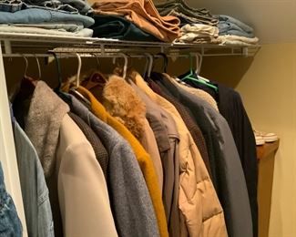 High end brand coats, London Fog, puffy jacket, wool dress coat 