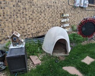 Dog igloo, hose house, trampoline 