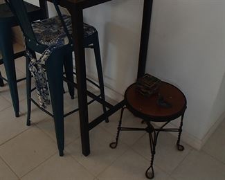 Wood top side table or stool 