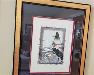Asian framed and signed Print