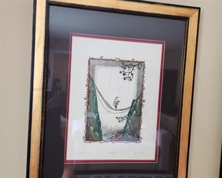 Asian framed and signed Print