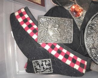 Scottish Guard Kit W/ Belts, Horse Hair Piece, Photo, Hat, Knife, Etc.