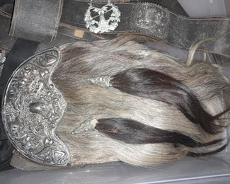 Scottish Guard Kit W/ Belts, Horse Hair Piece, Photo, Hat, Knife, Etc.