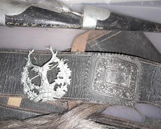 Scottish Guard Kit W/ Belts, Horse Hair Piece, Photo, Hat, Knife, Etc.