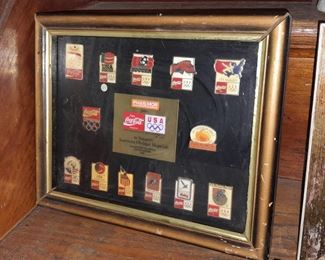 Coca Cola USA Olympic Team Framed Pin Set 1992