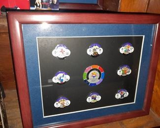 Salt Lake 2002 Olympics Framed Pin Set