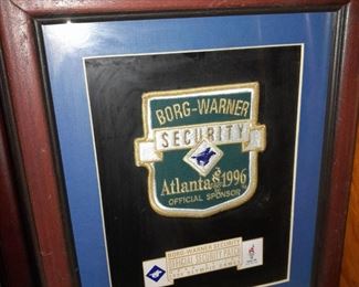 Atlanta 1996 Olympics Framed Official Borg-Warner Security Patch