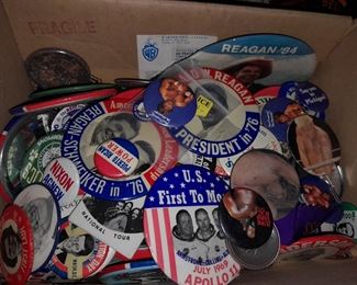 Vintage Buttons (Apollo, Political/Election, Beatles, Sports, Etc.)