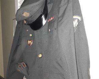 Military Uniform W/ Pins & Hat