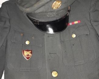 Military Uniform W/ Pins & Hat