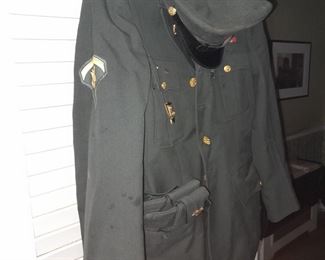 Military Uniform W/ Pins & Hat