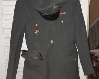 Military Uniform W/ Pins & Hat