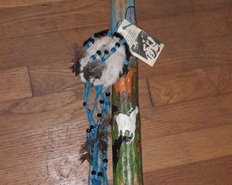 Native American Handmade Man-Del-La & Hand Painted Rain Stick