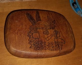 Native American Kachina Doll Wooden Belt Buckle