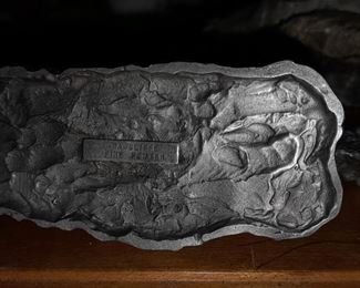 Native American "Cautious Approach" Signed & Dated Pewter Figurine