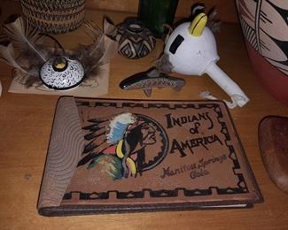 Vintage Indians Of America Painted Suede Wallet
