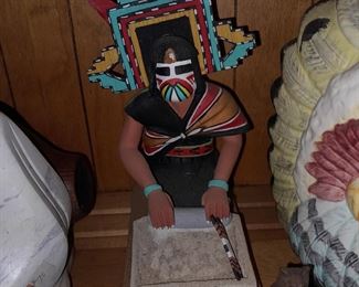 Native American Signed Kachina Doll Figurine