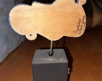 Native American Wood Carved Animal Mini Mask On Stand Signed By Artie George Of Coast Raven Design Studio (Canada)