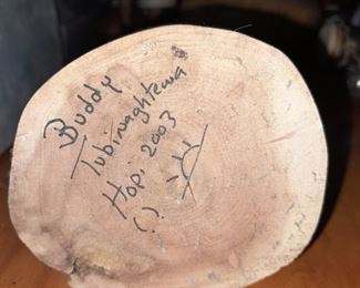 Native American Hopi Wood Carved & Hand Painted Feather Signed By Buddy Tubinaghtewa (2003)